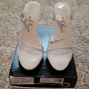 5 inch clear heels
